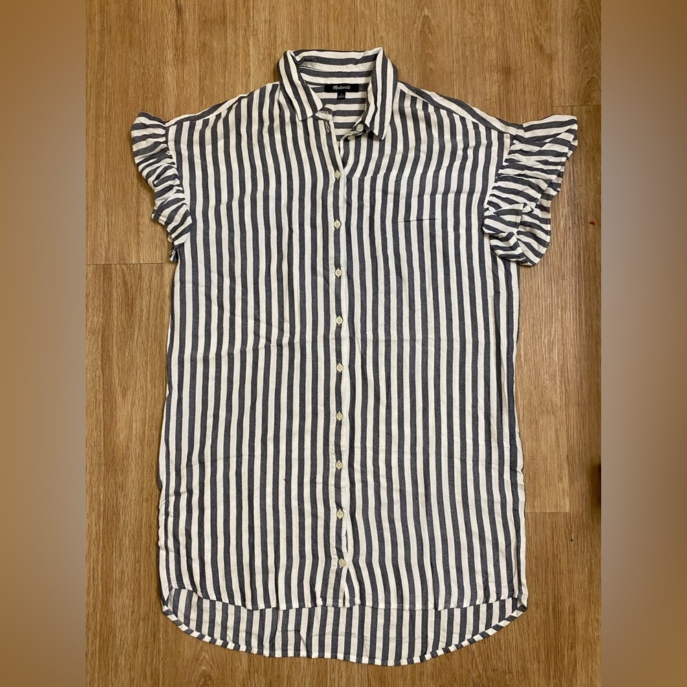 Madewell gray and White Striped Dress - Picture 2 of 7